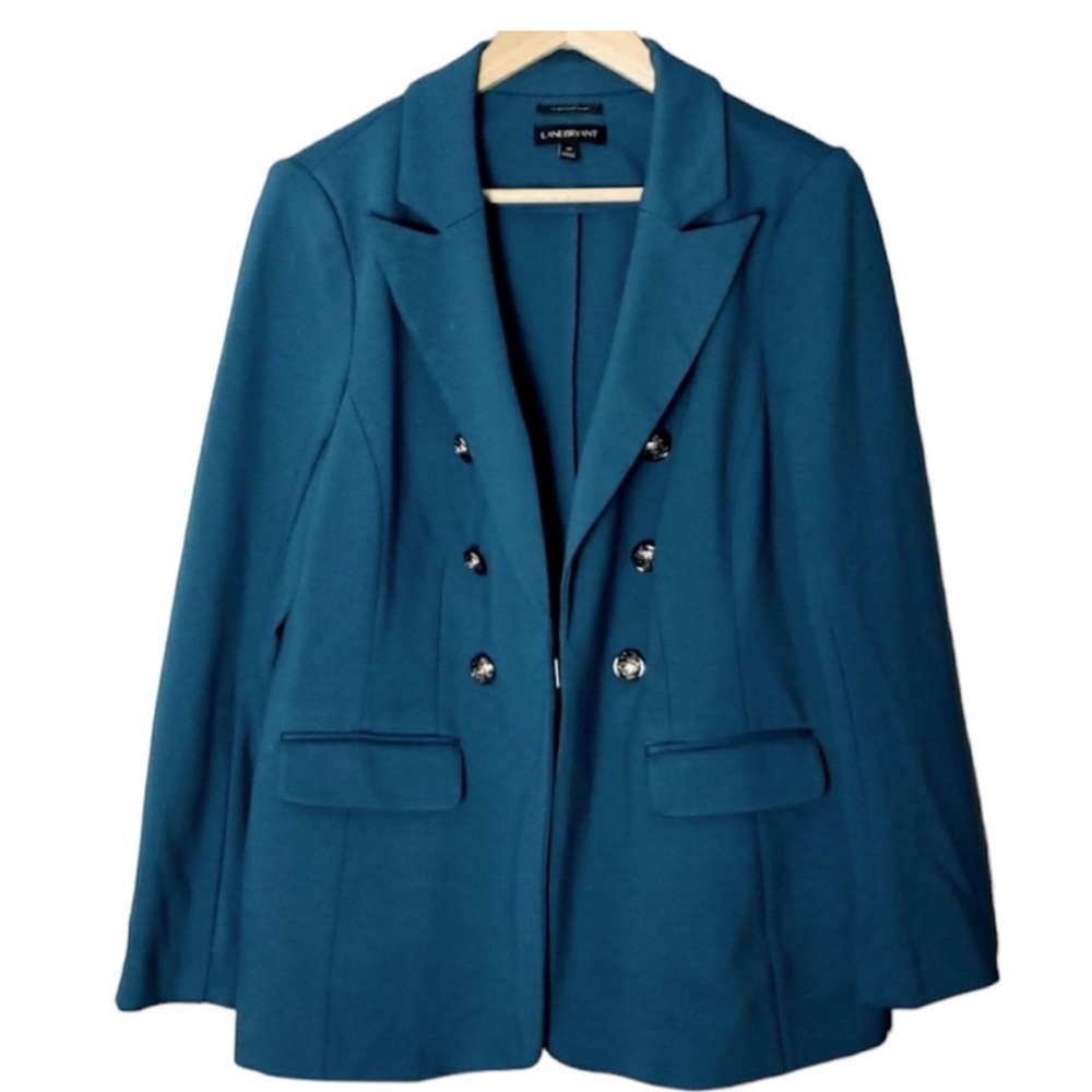 Lane Bryant teal Blazer clip broken, needs stitching in a few places military 20